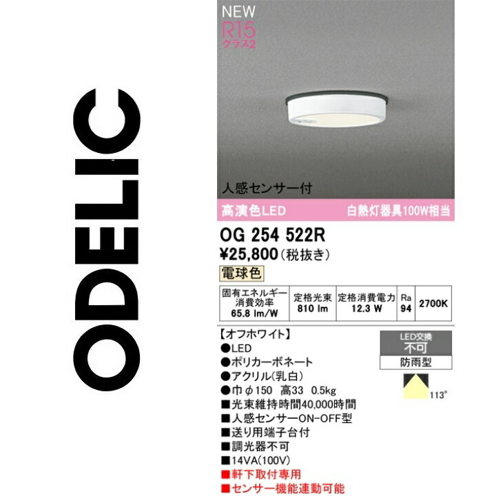 オーデリック　OG254522R　LEDポーチライト　Σ