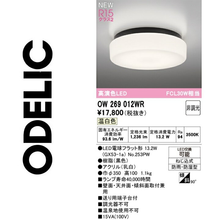オーデリック　OW269012WR　ランプ別梱包　Σ