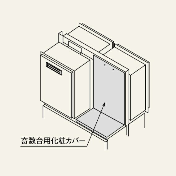 パーパス　MD-K2-32〔LC32〕　業務用給湯器部材 奇数台用化粧カバー　⇒□