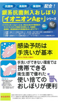 【個包装100本入】使い捨ておしぼり 業務用 抗菌 除菌 消臭 子供　保湿 テイクアウト 銀イオン ウェットティッシュ 手洗い 携帯用 平型 保育園 イオニオンAg+エコ 028006 FUJINAP 尚美堂