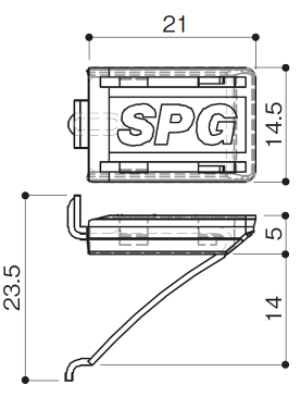 SPG　サヌキ　SUS棚柱用 棚受　LS−719BR型　V型ステンレス製・ラバー付き（ブラック色）
