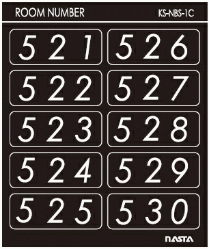 ナスタ NASTA ルームナンバー シールタイプ 数字 3桁タイプ KS-NBS 10部屋分 × 1シート ※廃番品のため、在庫がなくなり次第販売を終了いたします