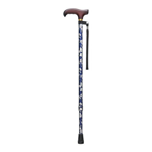 Fuji Home(フジホーム）Walking Stick(ステッキ・杖)WB3718ベーシック 伸縮S花柄青