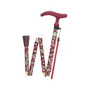 【送料無料】メーカー直送品Fuji Home(フジホーム）Walking Stick(ステッキ・杖)WB3758アクティブグレース 折畳Sワインレッド