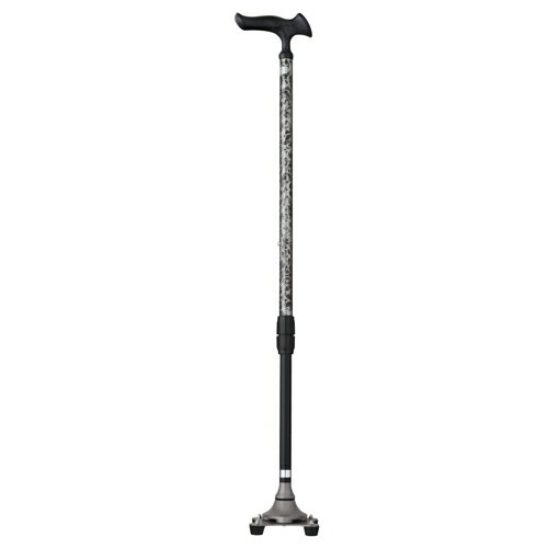 メーカー直送品Fuji Home(フジホーム）Walking Stick(ステッキ・杖)WB3828かるがも 4ポイントステッキバーズアイシルバーステッキ つえ 杖軽量 おしゃれ 歩行器 介護杖 介護 歩行補助 立ち上がり補助 敬老の日 ギフト