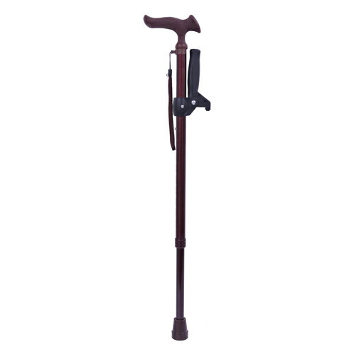 楽天金物PRO楽天市場店【送料無料】メーカー直送品Fuji Home（フジホーム）Walking Stick（ステッキ・杖）WB3831かるがも オム 補助グリップ付 伸縮S・M兼用木目ミディアム受注生産