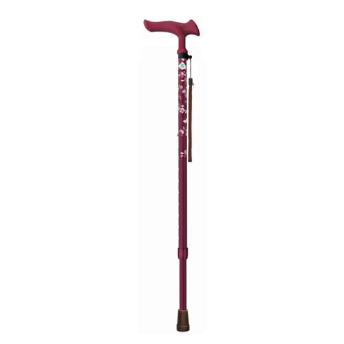 楽天金物PRO楽天市場店Fuji Home（フジホーム）Walking Stick（ステッキ・杖）WB5130かるがもファム2 伸縮小花ワイン