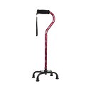 【送料無料】メーカー直送品Fuji Home(フジホーム）【非課税対象品】Walking Stick(ステッキ・杖)WB5148アルミ四点杖花ワインステッキ つえ 杖軽量 女性 女性用　おしゃれ 歩行器 介護杖 介護 歩行補助 立ち上がり補助 敬老の日 ギフト プレゼント