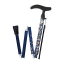 【送料無料】メーカー直送品Fuji Home(フジホーム）Walking Stick(ステッキ・杖)WB5229アクティブグレース 折畳Sボタニカルネイビー