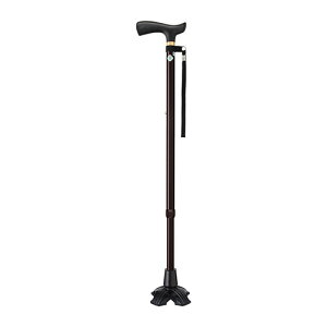 Fuji Home(フジホーム）Walking Stick(ステッキ・杖)WB3881ベーシック E 4点DXブラウン ステッキ つえ 杖軽量 女性 女性用　おしゃれ 歩行器 介護杖 介護 歩行補助 立ち上がり補助 敬老の日 ギフト プレゼント 誕生日 自宅用 安心 長さ調節可能 自立式