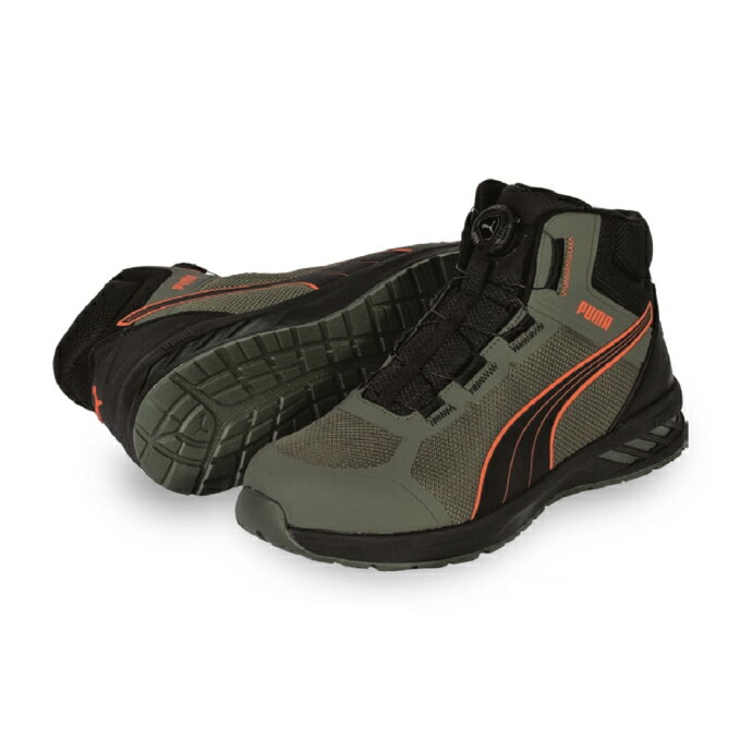 Rakuten - ★先行予約販売★2026年4月発売～【PUMA】安全靴No.63.402.0（オリーブ）SPRINT 2.1 DISC MID / JAPAN ATHLETIC スプリント2.1ディスク ミッド セーフティシューズ PUMAプーマ 安全靴 作業靴 安全スニーカー