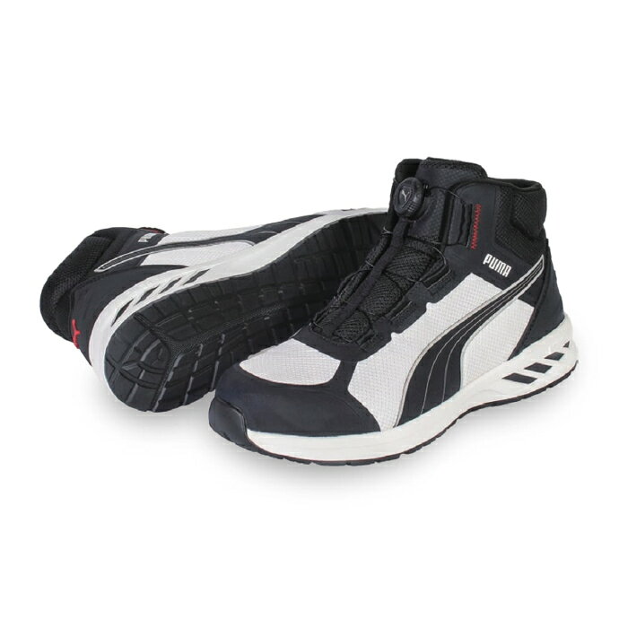 Rakuten - ★先行予約販売★2026年4月発売～【PUMA】安全靴No.63.403.0（黒/白）SPRINT 2.1 DISC MID / JAPAN ATHLETIC スプリント2.1ディスク ミッド セーフティシューズ PUMAプーマ 安全靴 作業靴 安全スニーカー