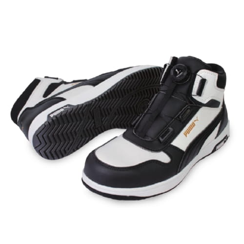 Rakuten - 【PUMA】安全靴No.63.211.0（黒）FRONTCOURT DISC MID / HERITAGE フロントコート ブラック ディスク ミッド セーフティシューズ PUMAプーマ 安全靴 作業靴 安全スニーカー