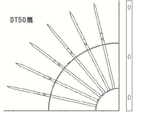 忍び返し　DT50SS扇　スチール製　溶融亜鉛メッキ（シルバー色）　※防犯 塀 フェンス 侵入 防止