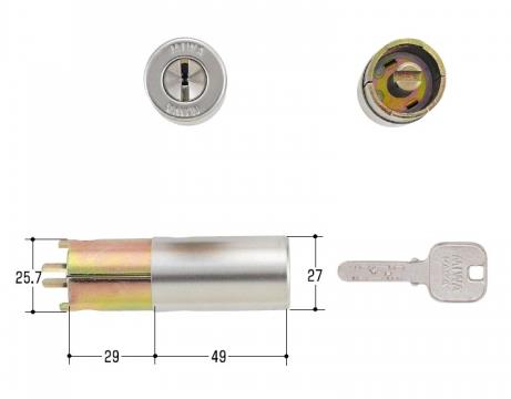 美和ロック JNシリンダー 77HP40 シルバー色 ※キー3本入 MIWA JNHP-40.CY MCY-187 シリンダー交換 カギ交換