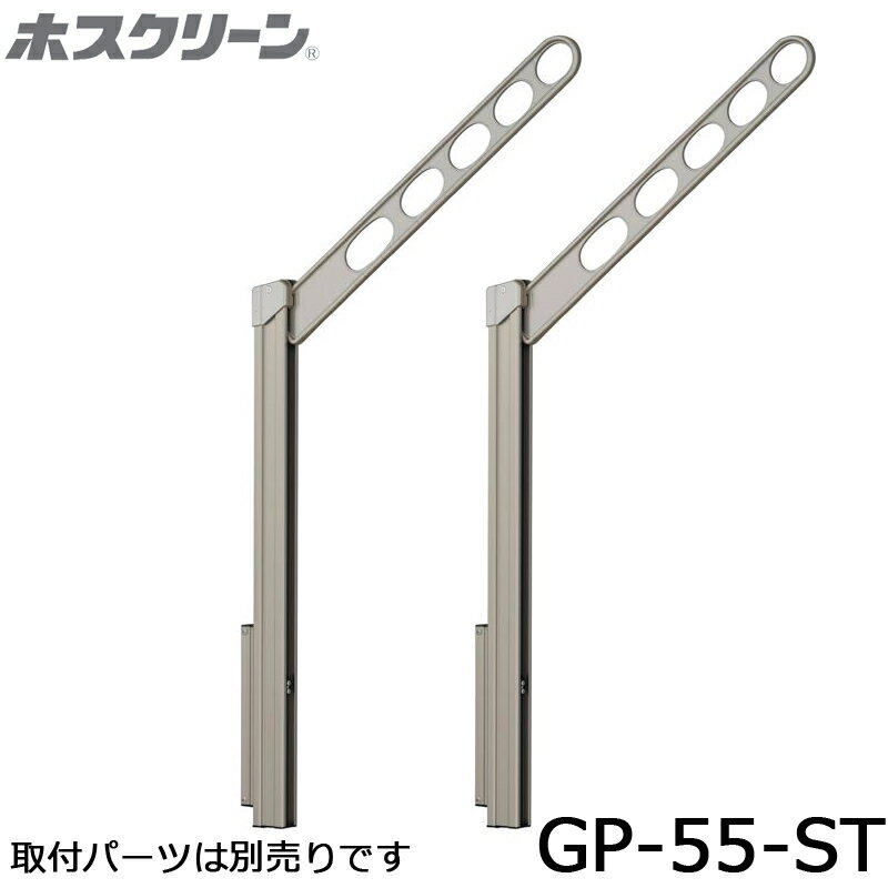 川口技研 ホスクリーン GP-55-ST ステンカラー 2本入り 腰壁用上下式ローコストタイプ 集合住宅のベランダに　アームが55cmのローコストタイプ 価格は1セット(2本)の価格です。取付部材は別売りです。●仕様アーム長さ　550ミリポール長さ　725ミリ4段階の高さ調整(0-120-240-360ミリ)LP型・EP型に対して、徹底的にコストパフォーマンスを追求しました。集合住宅に最適です。 2