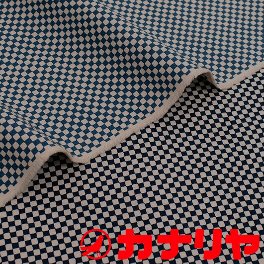 和柄 市松 和調 シーチング プリント 綿 生地【メール便配送2.0mまで】 30cm（数量3）以上10cm単位からご注文ください。