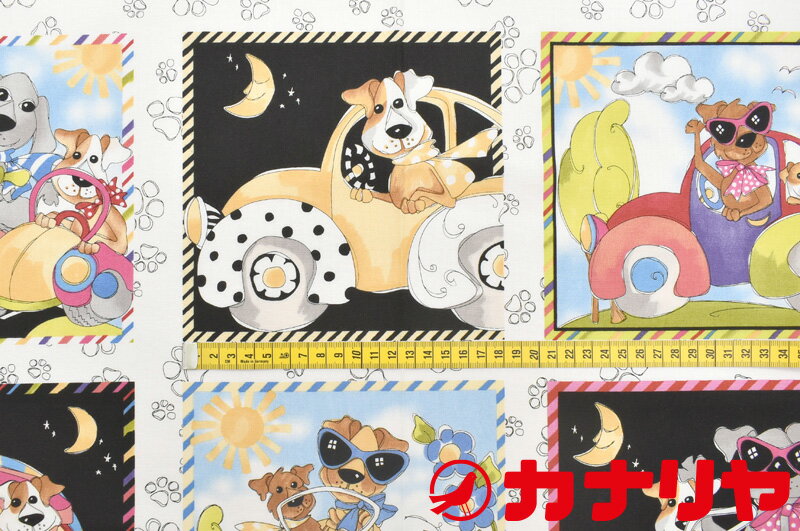 【パネル販売】loralieharrisロラライハリス綿GODOGGIEPANEL犬ロラリーusaコットン【メール便配送のみ・1回のご注文につき5パネルまで】【必ず数量1(1パネル)以上でご注文ください!】