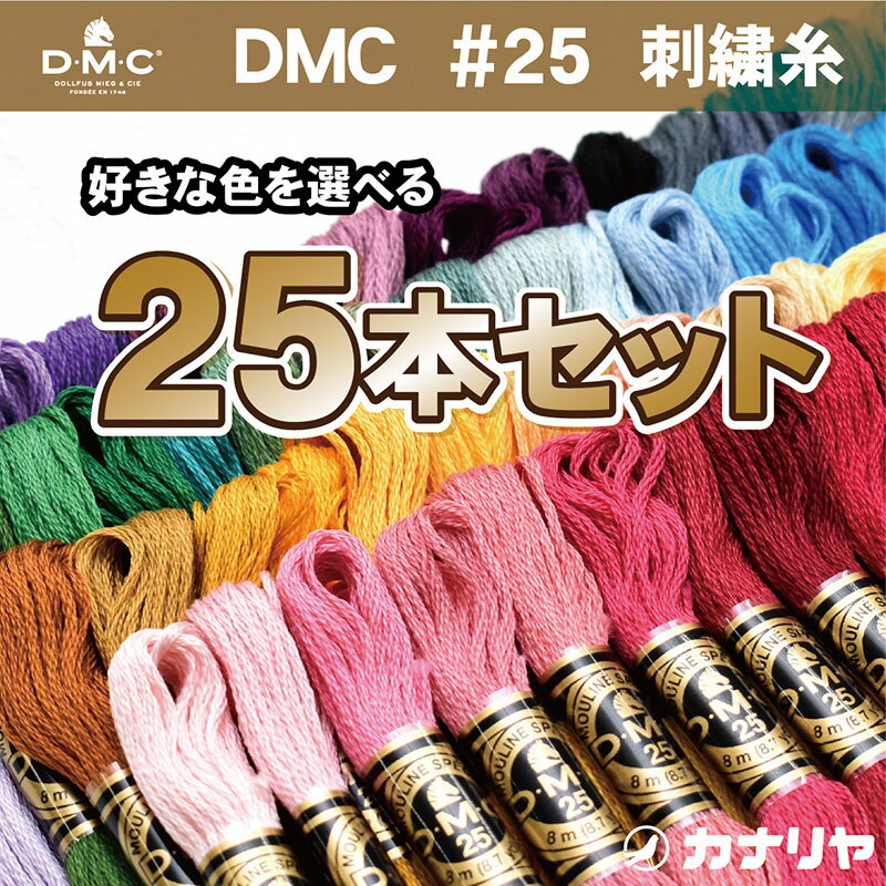 【送料無料】【お好みの色を備考欄にご記入ください】お買い得 DMC 刺繍糸 25本セット DMC 刺繍糸 25番 DMC 刺繍糸セット 刺繍糸 刺しゅう糸 DMC刺繍糸 25番糸 刺繍糸セット