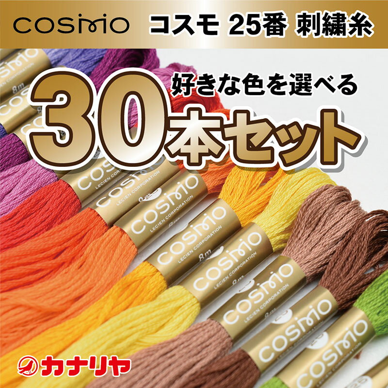 【日本製】【送料無料】【お好みの色を備考欄にご記入ください】お買い得 COSMO 刺繍糸 30本セット コスモ 刺繍糸 25…