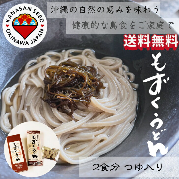 沖縄 伊平屋島産モズク使用 もずくうどん 2食 つゆ付き も