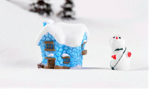 【期間限定10％OFF】雪景色 お家6色 建物模型 クリスマス テラリウムフィギュア コケリウム ジオラマ