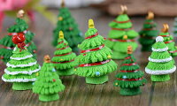お買い得 20個 クリスマスツリー 2色5タイプ 大サイズ 約2.5*4cm クリスマス テラリウム フィギュア ミニフィギュア コケリウム
