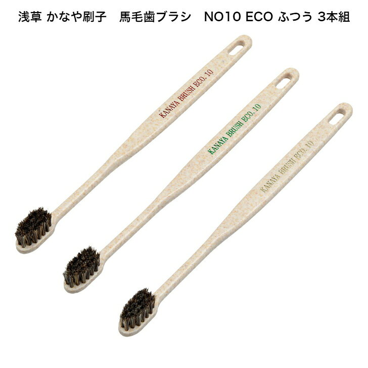 かなや刷子 商品NO10 馬毛歯ブラシ ECO 3本組 エコ対策商品・商品コード00131243