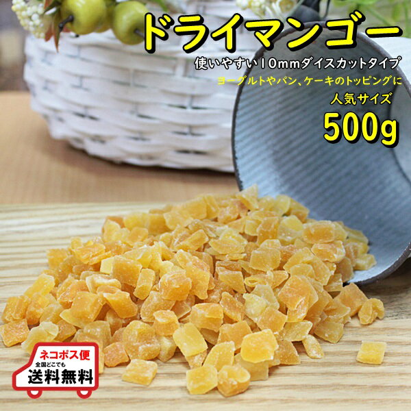 ドライマンゴーダイスカット 人気サイズ 500g 使いやすいカットタイプ