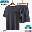 【P10倍】 パジャマ メンズ 上下セット 半袖 ショートパンツ Tシャツ 綿 ルームウェア 無地 シンプル 夏 涼しい 部屋着 寝巻き 寝間着 おしゃれ 柔らかい 吸湿 通気性 父の日 プレゼント ギフト 男性 贈り物 ショートパンツ 春 夏 秋 快適 L XL 2XL 3XL