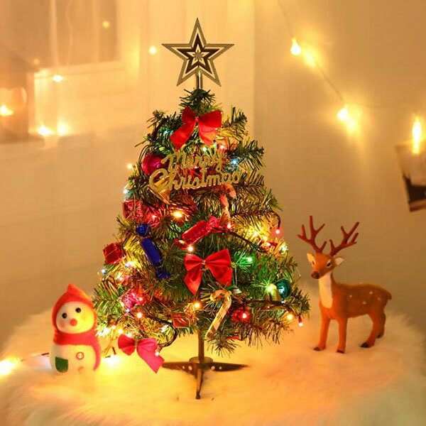 即納 クリスマスツリー 50cm 卓上 ミニツリー クリスマス飾り LEDイルミネーション クリスマス用 27点セット オーナメント おしゃれ キラキラ 雰囲気満々 暖かい 飾り 北欧 小型 部屋 商店 おしゃれ おもちゃ christmas tree プレゼント 送料無料