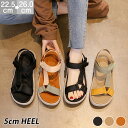 【新品15%OFFクーポン 23日まで】スポーツサンダル レディース 厚底サンダル 疲れない ビーチサンダル 6cmヒール 面ファスナー ストラップ 夏 軽量 ...