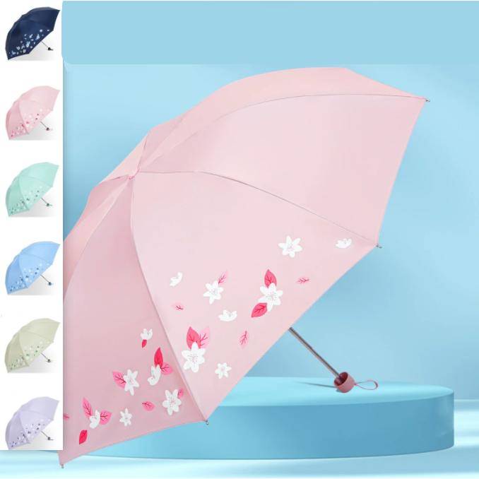 Rakuten - 【全品2点で5%OFF】折りたたみ傘 レディース 大きい 晴雨兼用 uvカット 日傘 THKJ 花柄 パステルカラー おしゃれ 遮光 遮熱 丈夫 耐風 きれいめ 着回し 快適