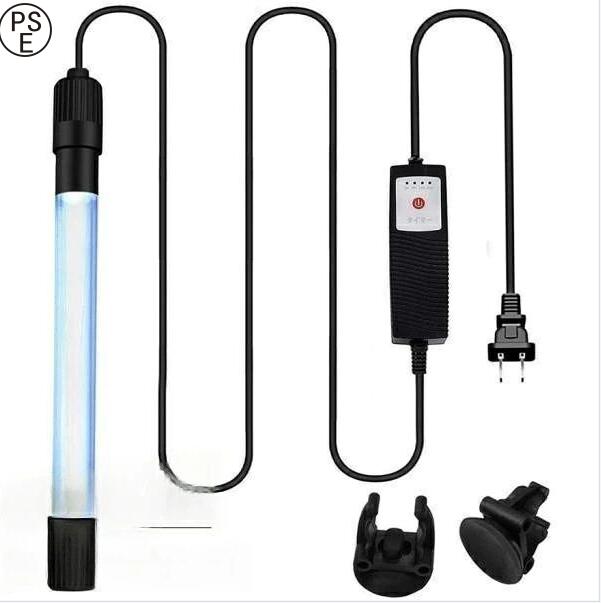 【全品5%ポイント】水槽用UV殺菌灯 タイマー付き 紫外線除菌ライト 水槽用 水中殺菌灯 淡水?海水両用 コケ抑止 アクアリウム水質改善 白点病などの病気予