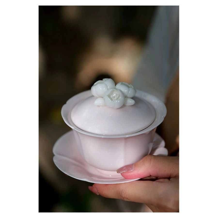 【全品5%ポイント】中国伝統蓋碗 茶器 陶器 大人気 ピンク 中國茶 台湾茶 烏龍茶 ...