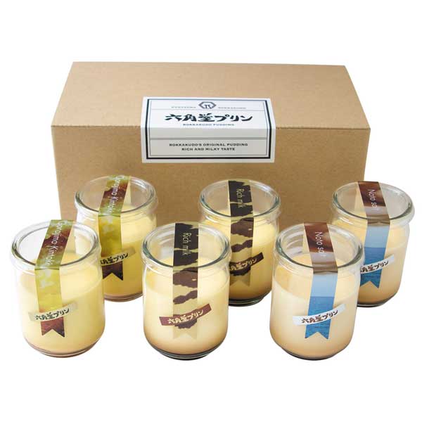 ≪金沢浅田屋≫六角堂プリン6個入（五郎島金時、リッチミルク、能登塩 各2個） RP6のサムネイル