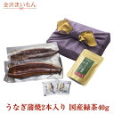 夏ギフト 国産うなぎ蒲焼2本入り ギフトセット 国産緑茶40g約100杯分おまけ 大サイズ蒲焼2尾 解凍前約200g(解凍後約185g)うな丼 ひつまぶし 蒲焼...