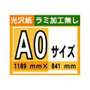 【ポスター印刷】A0サイズ　1枚【光沢紙・ラミ加工なし】