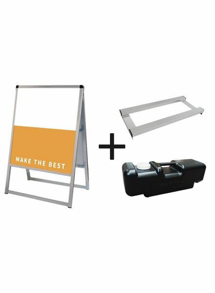 バリウススタンド看板 アルミ複合板 450×600両面 ウエイトアーム・水タンクセット VASKAP-450X600R-3SET