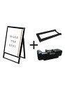 ブラックポスター用スタンド看板マグネジ A1片面ブラック ウエイトアーム・水タンクセット BPSSKMN-A1KB-3SET
