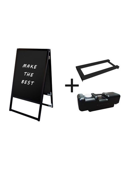 ブラックバリウススタンド看板 ブラックボード A2両面 ウエイトアーム・水タンクセット BVASKBB-A2R-3SET