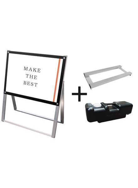 ポスター用スタンド看板 B2横片面ブラック ウエイトアーム・水タンクセット PSSK-B2YKB-3SET