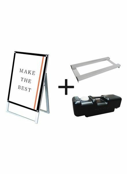 ポスター用スタンド看板マグネジ A1片面ブラック ウエイトアーム・水タンクセット PSSKMN-A1KB-3SET