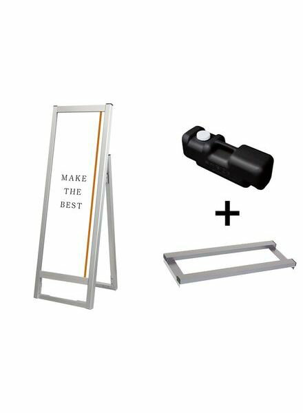 フラットオープンスタンド看板A3縦縦ロウ片面 ウエイトアーム・水タンクセットFOSK-A3TTLK-3SET /【送料無料】【日本製】【頑丈】屋外看板 立て看板 スタンド看板 A型看板 店舗前看板 ポスター入れ替え式 飲食 店舗 看板 スリム おしゃれ 高級 フロントオープン