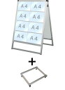 バリウスカードケーススタンド看板 A4横16両面 アームキャスターセット VACCSK-A4Y16R-KSET /【送料無料】【日本製】【頑丈】 看板 立て看板 スタンド看板 A型看板 店舗前看板 屋外看板 カードケース看板 カードケース差し替え式 メニュー看板 不動産 飲食 美容院 キャスター