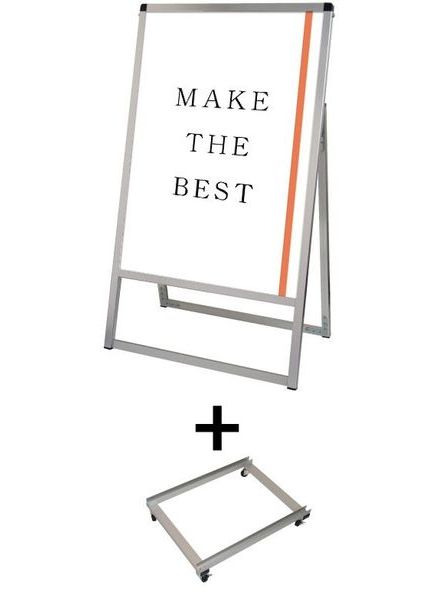 バリウススタンド看板 A1片面 アームキャスターセット VASKAC-A1K-KSET /【送料無料】【日本製】【頑丈】屋外看板 立て看板 スタンド看板 A型看板 店舗前看板 ポスター入れ替え式 飲食 店舗 看板 薄型 おしゃれ 高級 片面 キャスター