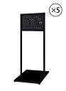 ブラックバリウスメッセージスタンド BBタイプ B4横 BVAMSBB-B4YX5SET 5台セット / 【セットでお得】【送料無料】【日本製】【頑丈】 立て看板 スタンド看板 T型看板 店舗前看板 ブラックボード 黒板 ポスカ マグネット 飲食 店舗 看板 2本ポールタイプ おしゃれ 薄型 和風