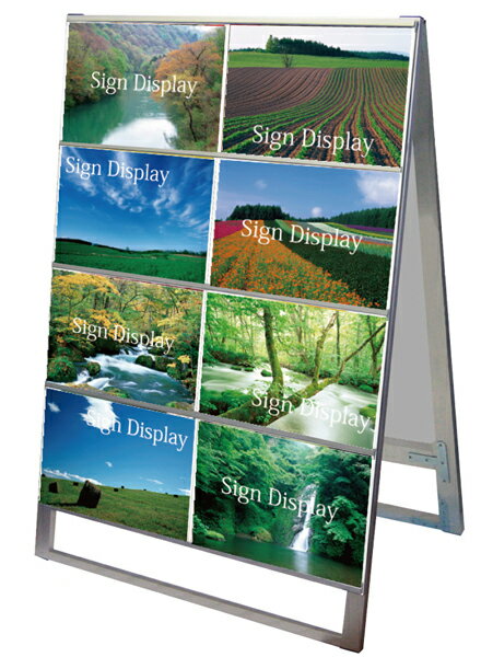 カードケーススタンド看板A3横16両面 CCSK-A3Y16R / 【送料無料】【日本製】【頑丈】 看板 立て看板 スタンド看板 A型看板 店舗前看板 屋外看板 カードケース看板 カードケース差し替え式 メニュー看板 不動産 飲食 美容院 両面