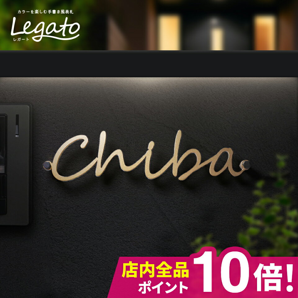 表札 ステンレス 表札 戸建 アイアン 貼り付け 切り文字 筆記体 二世帯 オーダーメイド 表札 おしゃれな ステンレス表札 (Legato)