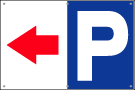 看板 駐車場 誘導看板 「 P 」矢印 付き 90cm × 60cm プレート